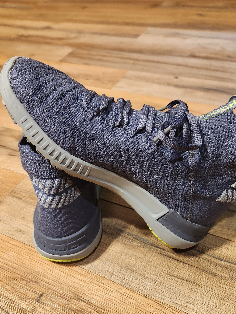 Under Armour Men's Dark Navy Knit Sneakers with Gray Sole